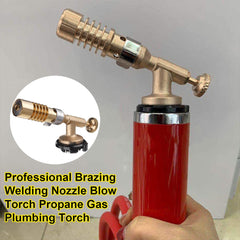 Portable Welding Torch Gas Flame Gun Nozzle High Temperature Propane Plumbing Heating Adapter Outdoor Camping BBQ Cooking Tools