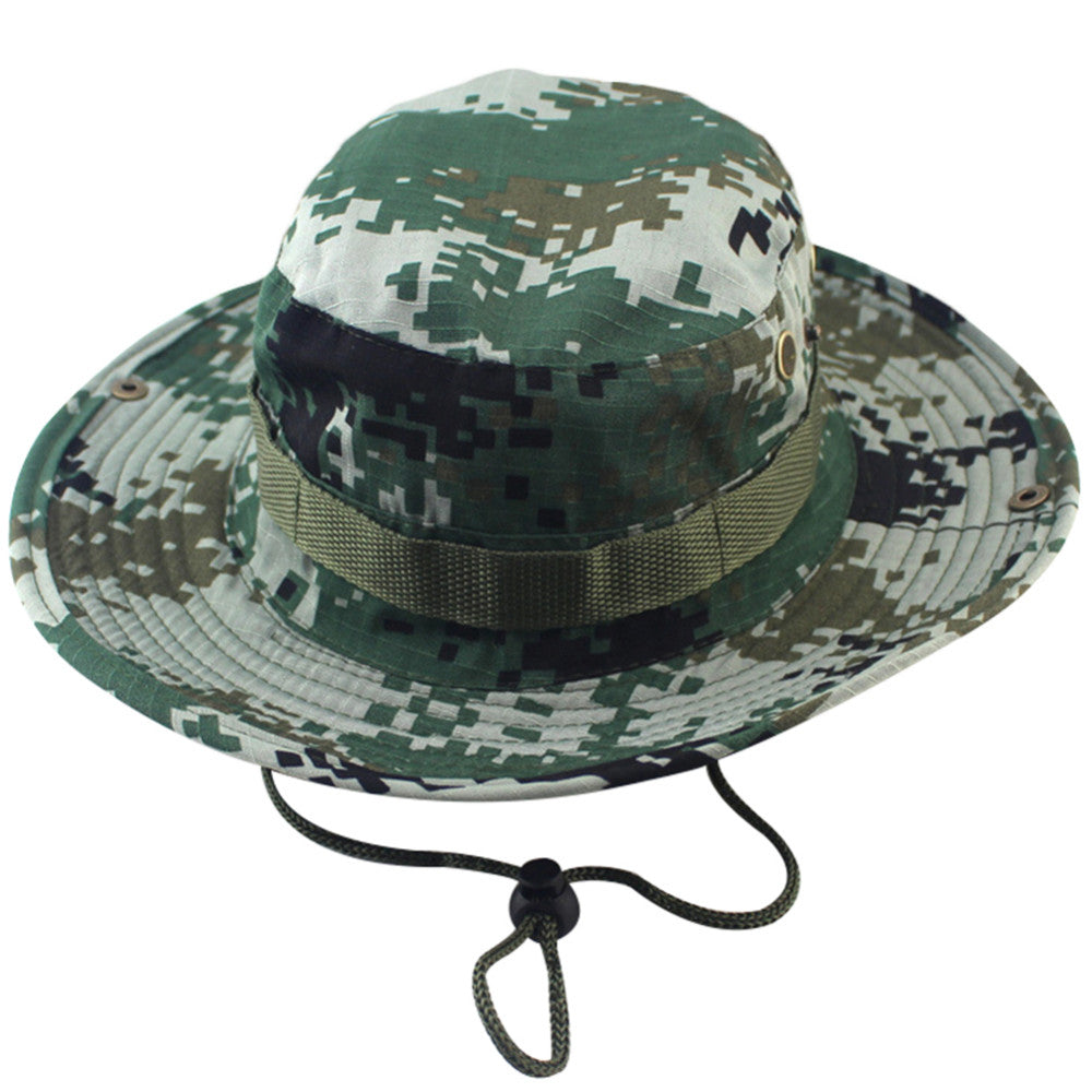 Fashion Military Camouflage Bucket Hats Jungle Camo Fisherman Hat with Wide Brim Sun Fishing Bucket Hat Camping Caps Cotton Caps