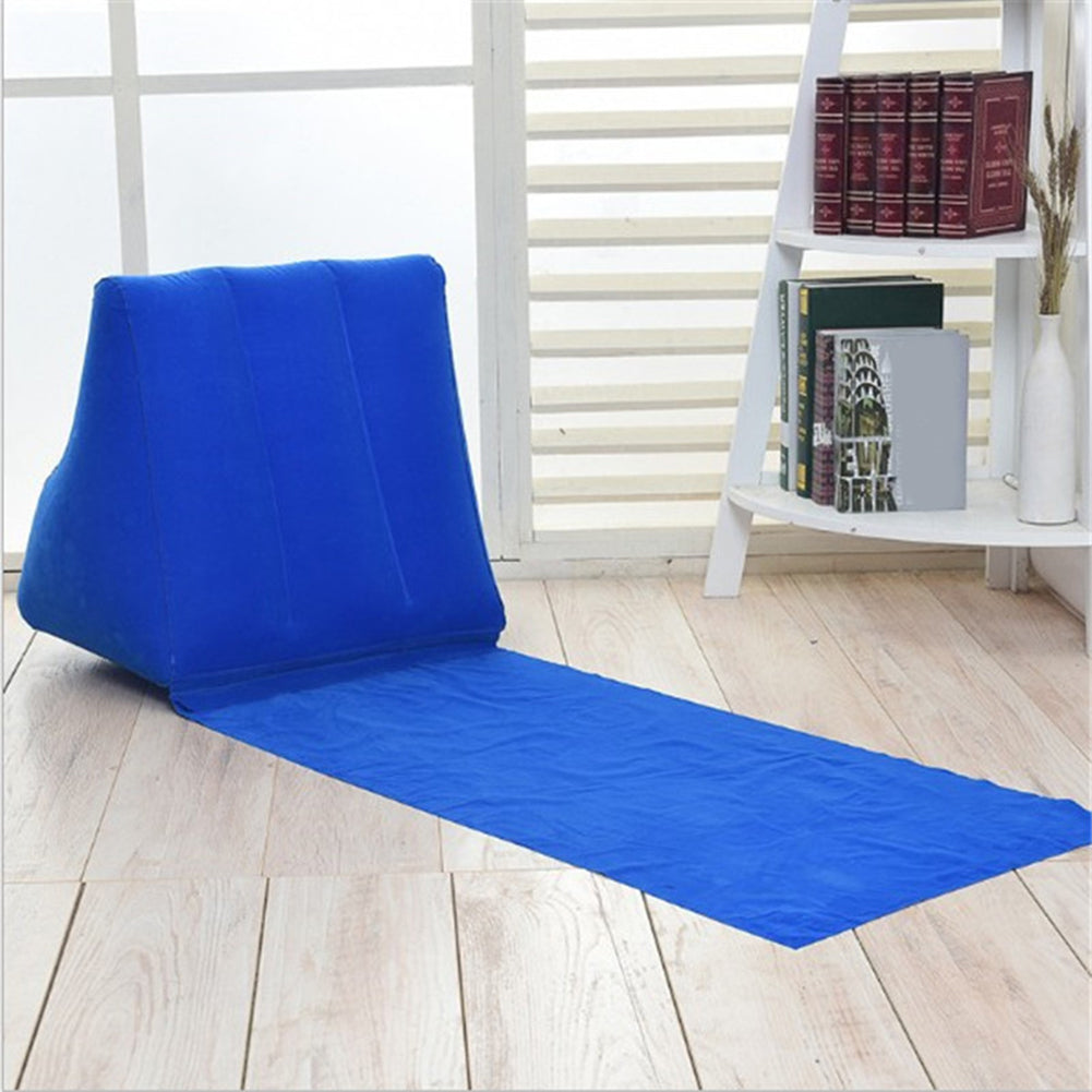 Foldable Soft Inflatable Beach Mat Festival Camping Leisure Lounger Back Pillow Cushion Chair Seat Air Bed Travel Mattress