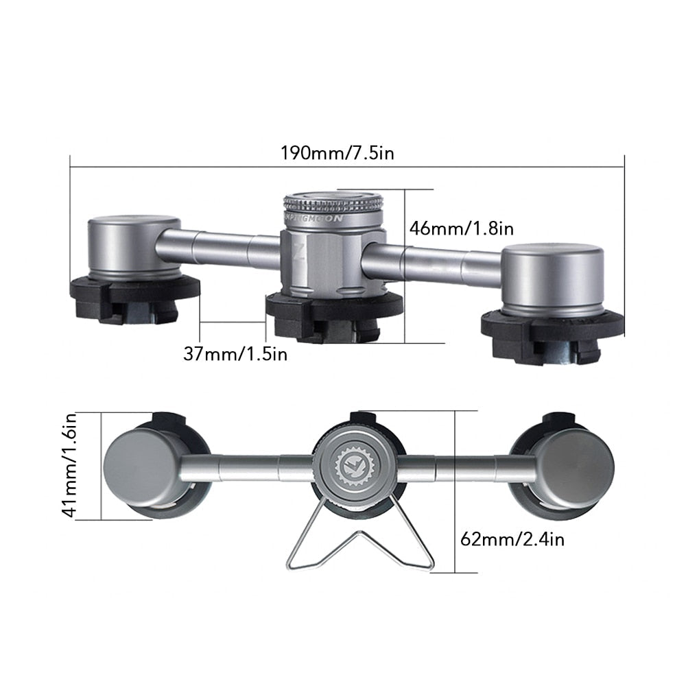 3 In 1 Butane Adapter Aluminum Alloy Conversion Adapter Cassette Gas Canister Butane Convertor Bottle for Outdoor Camping Hiking