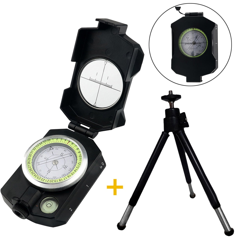 Professional Mulitifunctional Outdoor Survival Military Waterproof Luminous Compass With Tripod For Hunting Tourism and Camping