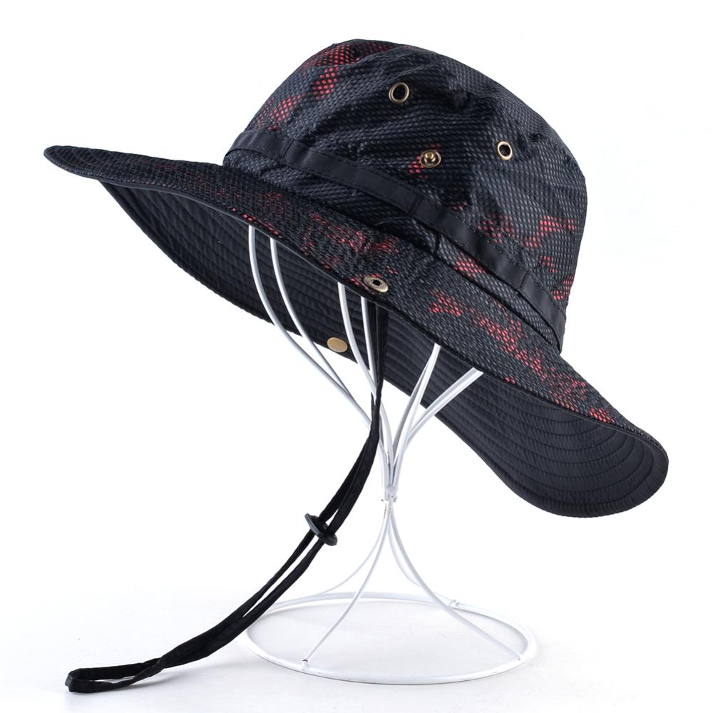 Sun hats for men Outdoor Fishing cap Wide Brim Anti-UV Summer Hiking camping