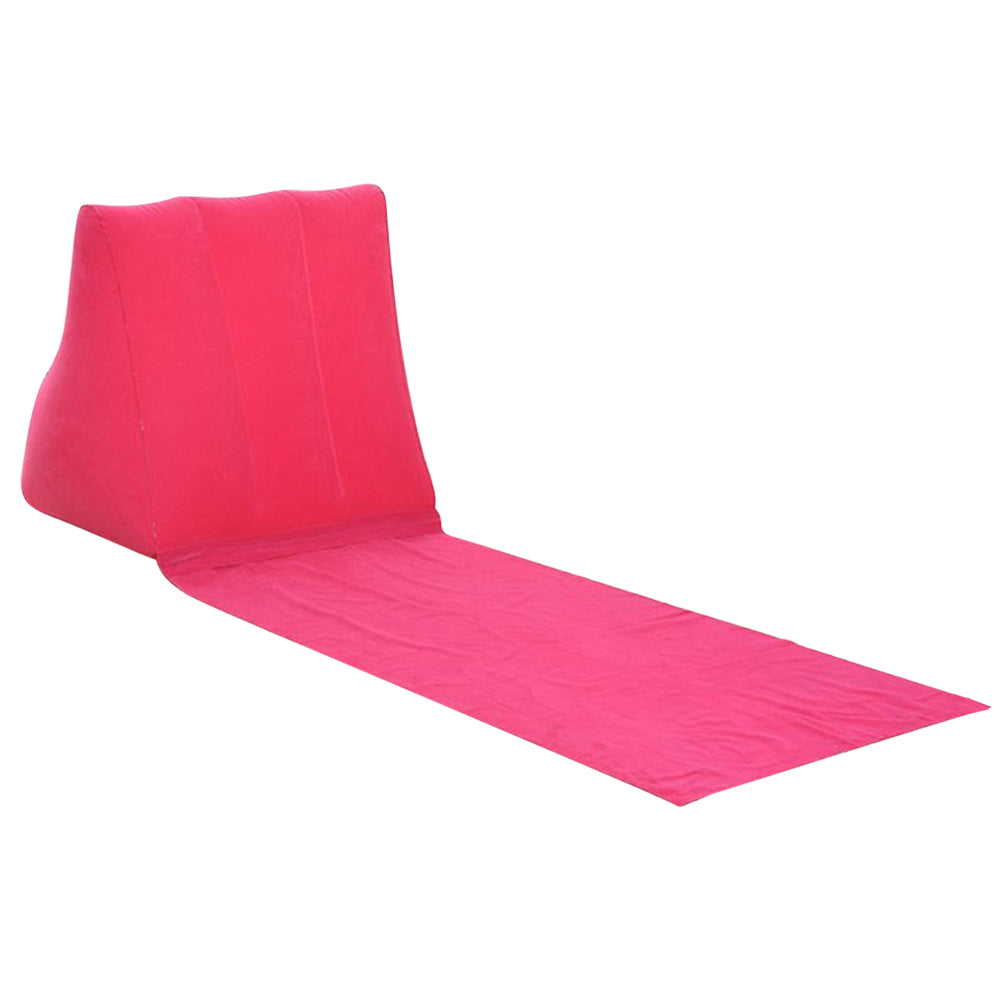 Foldable Soft Inflatable Beach Mat Festival Camping Leisure Lounger Back Pillow Cushion Chair Seat Air Bed Travel Mattress