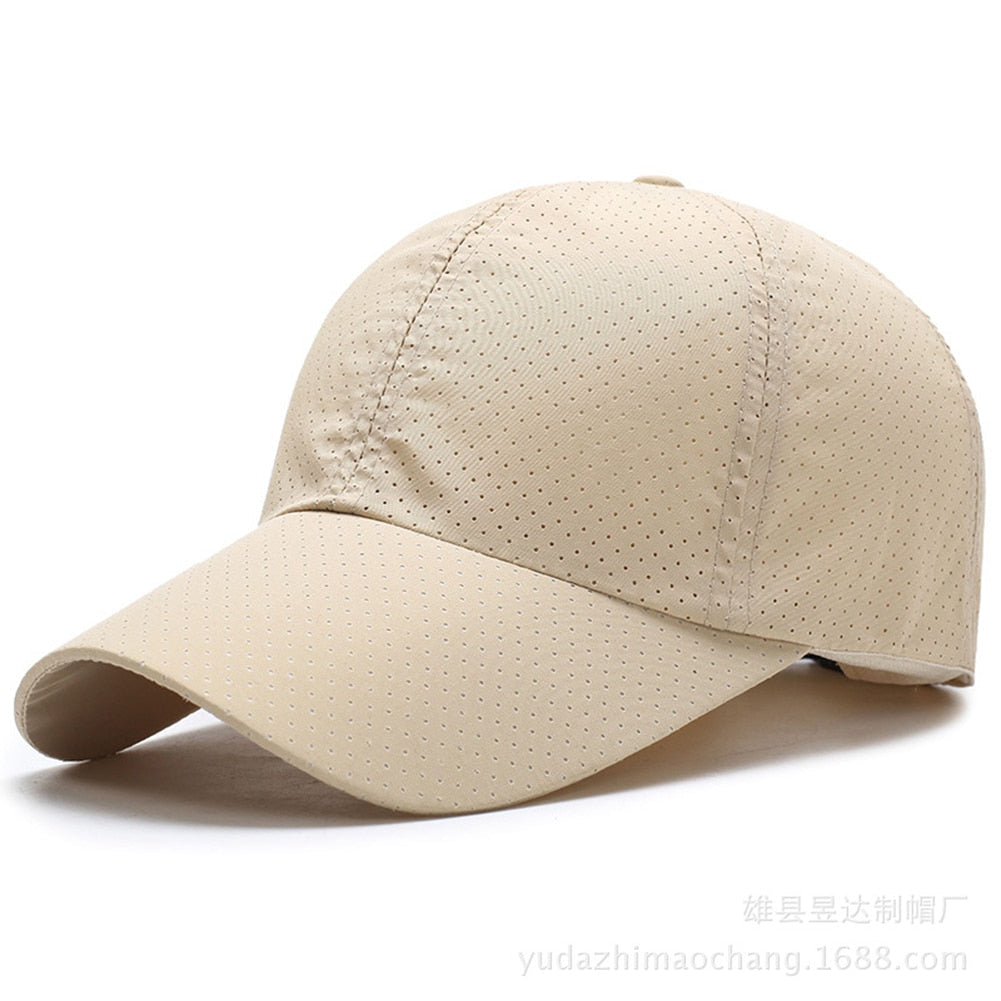1pc Baseball Cap Unisex Summer Solid Thin Mesh Portable Quick Dry Breathable Sun Hat Golf Tennis Running Hiking Camping