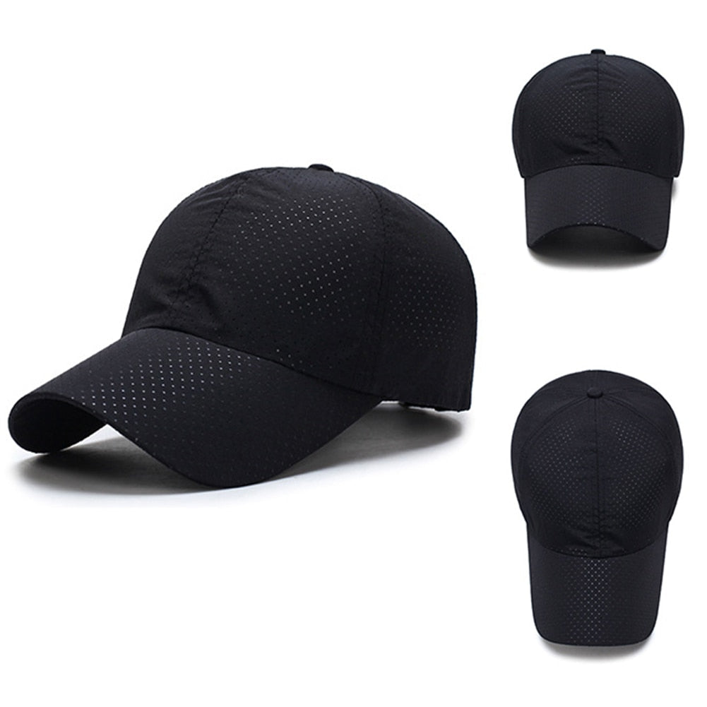 1pc Baseball Cap Unisex Summer Solid Thin Mesh Portable Quick Dry Breathable Sun Hat Golf Tennis Running Hiking Camping