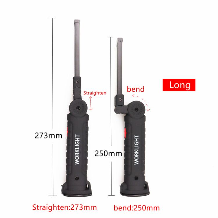 USB Rechargeable With Built-in Battery Set Multi Function Folding Work Light COB LED Camping Torch Flashlight