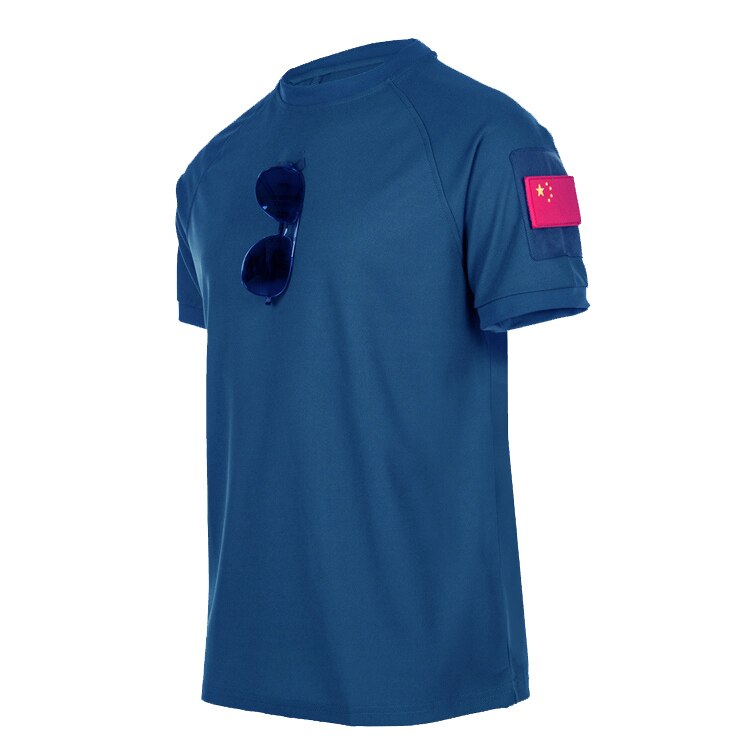 4XL Large Size Mens Outdoor Sport Quick Dry T-shirt Summer Climbing Training Thin Lapel O-neck Military Uniform Tactical T Shirt