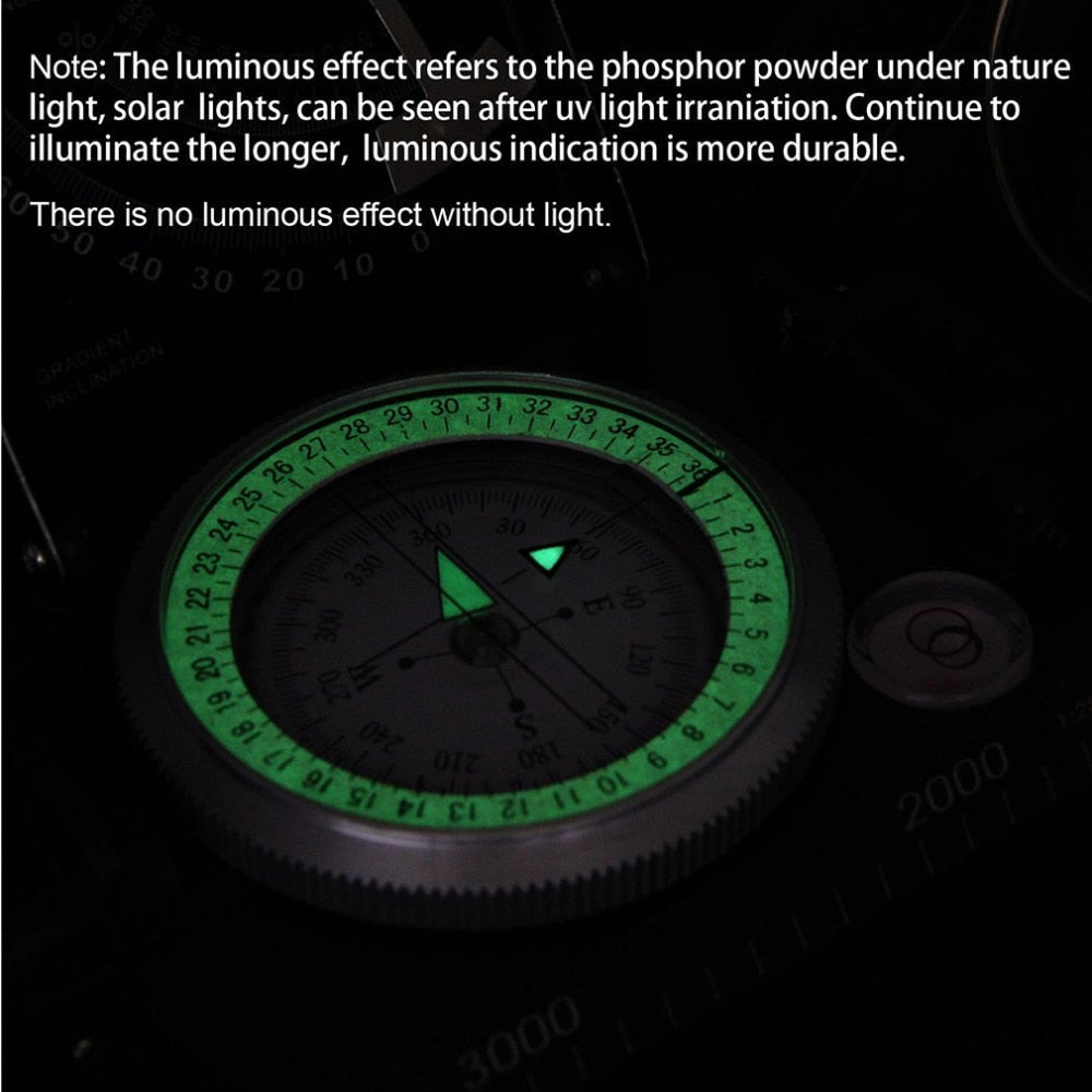 Professional Compass Military Army Geology Compass Sighting Luminous Compass with Moonlight For Outdoor Hiking Camping