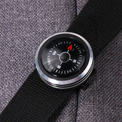 MIni Portable Watch Strap Button Compass for Paracord Bracelet Hiking Camping Outdoor Tools