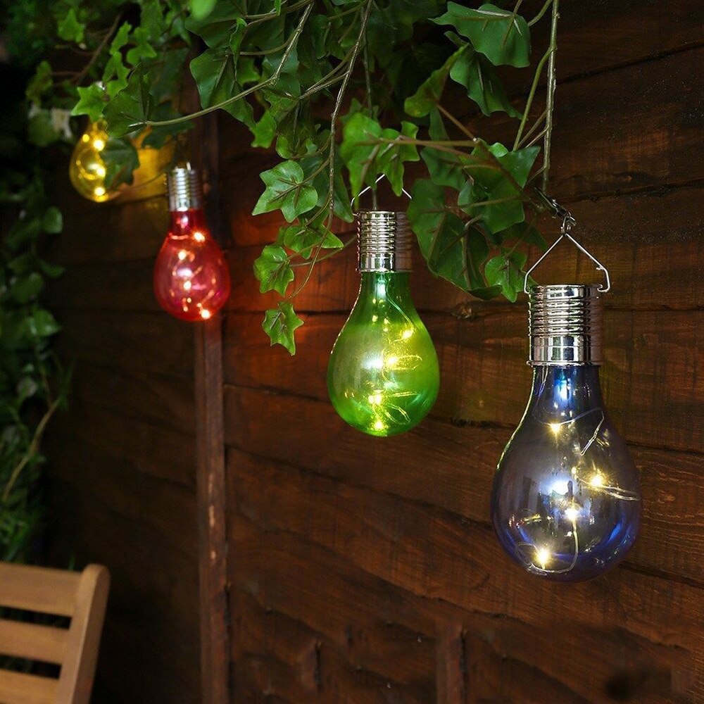 Hanging Solar LED Light Bulb Lamp Waterproof Solar Rotatable Outdoor Garden Camping Hanging LED Light Lamp Bulb Night Light