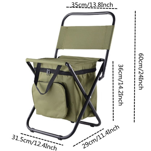 Folding Portable Camping Cooler Chair Picnic Fishing Beach Hiking Outdoor Backpack Ultralight Seat Table Camping Stools