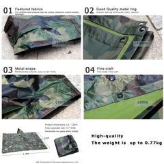 Rain Poncho Waterproof Camouflage Rain Coat Outdoor Camo Sun Shelter Ground Sheet Tarp For Hammock Camping Tent Awning Canopy