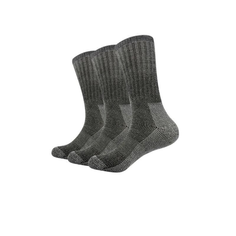 3pairs/bag Men Winter Cushioned Merino Wool Socks High Knee Outdoor Sports Hiking Camping Climbing Socks Cycling Ski Socks