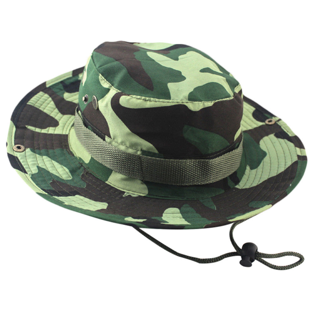 Fashion Military Camouflage Bucket Hats Jungle Camo Fisherman Hat with Wide Brim Sun Fishing Bucket Hat Camping Caps Cotton Caps