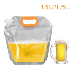 Foldable Beer Bag Transparent Stand-Up Plastic Juice Milk Packaging Bag Outdoor Camping Hiking Portable Water Bags