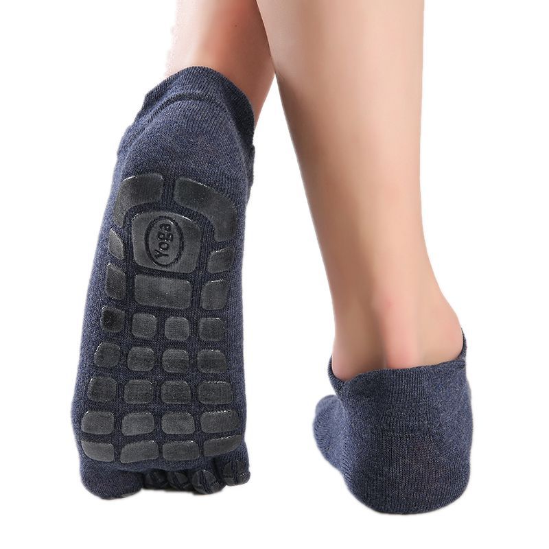 3 Pairs Yoga Socks Men Cotton Five Toe Socks Non-slip Good Grip Pilates Socks Fitness Sports Socks Athletic Sportswear