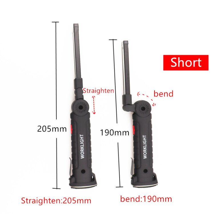 USB Rechargeable With Built-in Battery Set Multi Function Folding Work Light COB LED Camping Torch Flashlight