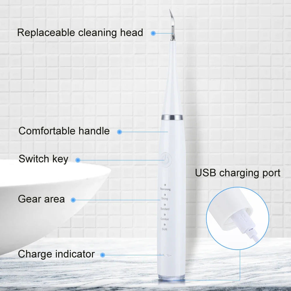 Electric Tartar Remover & Dental Scaler - USB Rechargeable Calculus Cleaning Tool