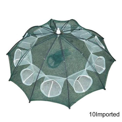 4-20 Holes Automatic Fishing Net Shrimp Cage Nylon Mesh Foldable Crab Fish Trap