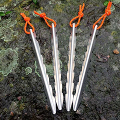 304 Stainless Steel Tent Peg V Shape Titanium Spike Windproof Outdoor Camping Ground Nails Traveling Tent Accessories