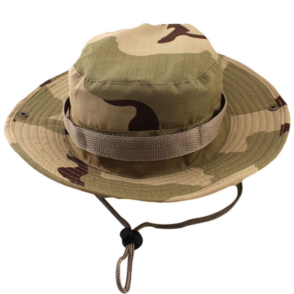 Fashion Military Camouflage Bucket Hats Jungle Camo Fisherman Hat with Wide Brim Sun Fishing Bucket Hat Camping Caps Cotton Caps