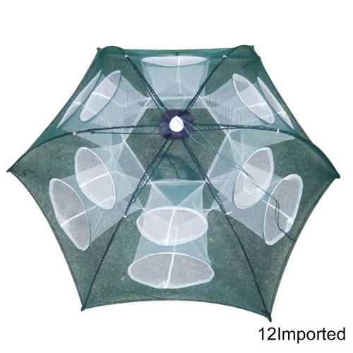 4-20 Holes Automatic Fishing Net Shrimp Cage Nylon Mesh Foldable Crab Fish Trap