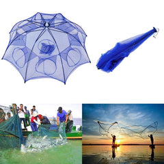 Fishing Trap Cage 8 Holes Multi-specification Carbon Skeleton Folding Umbrella Blue Fishing Cast Net for Fish