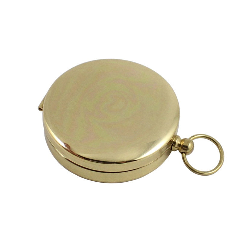 High Quality Camping Hiking Pocket Brass Golden Compass Portable Compass Navigation for Outdoor Activities