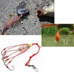 4Pcs/Lot Explosion Fishing Hook Fishing Lure Bait Trap Feeder Cage Sharp Fishing Hook with Stainless Steel Springs