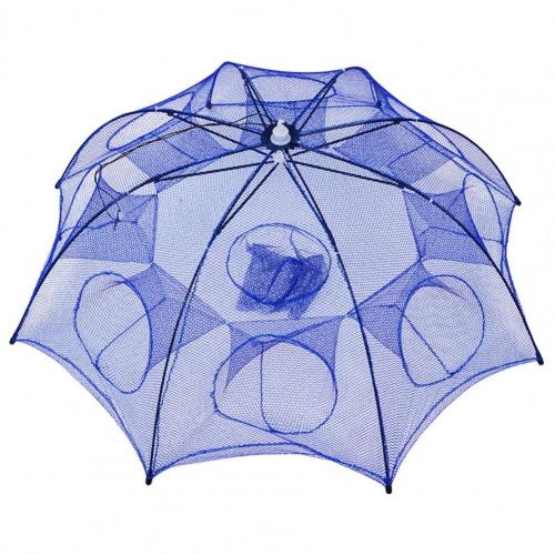 Fishing Trap Cage 8 Holes Multi-specification Carbon Skeleton Folding Umbrella Blue Fishing Cast Net for Fish
