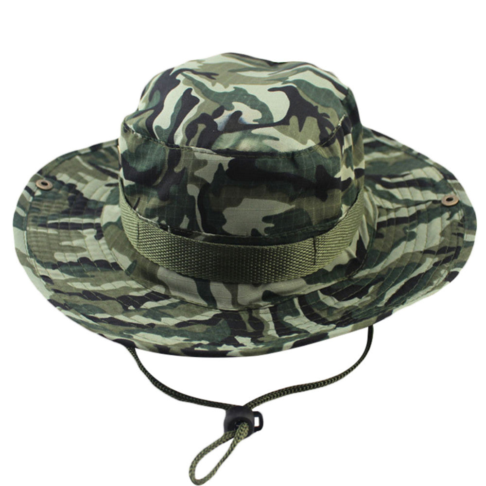 Fashion Military Camouflage Bucket Hats Jungle Camo Fisherman Hat with Wide Brim Sun Fishing Bucket Hat Camping Caps Cotton Caps