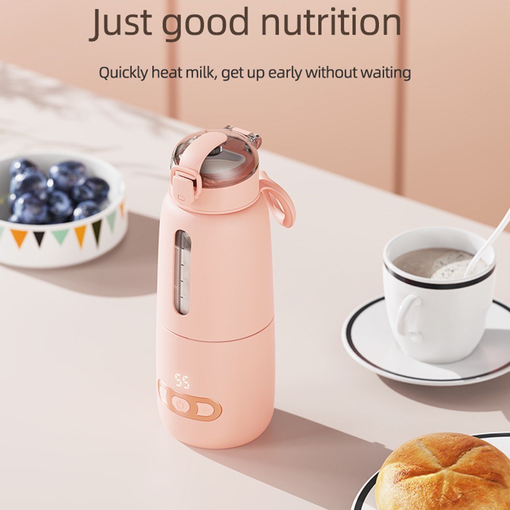 Portable Water Warmer for Baby Formula 300ml CapacityPrecise Temperature Control Built-in Battery Wireless Instant Water Warmer Electric Kettle for Car Travel Outdoor
