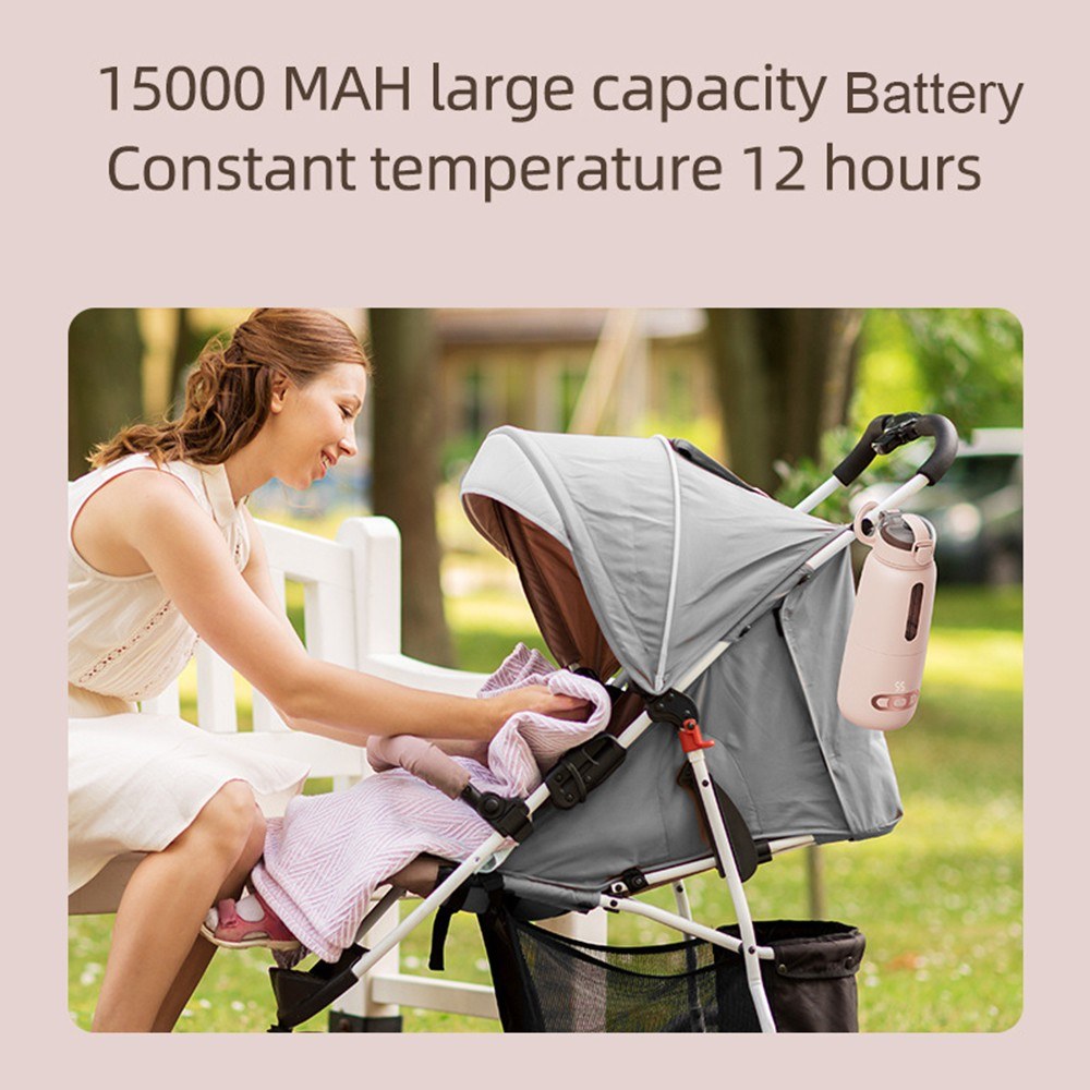 Portable Water Warmer for Baby Formula 300ml CapacityPrecise Temperature Control Built-in Battery Wireless Instant Water Warmer Electric Kettle for Car Travel Outdoor