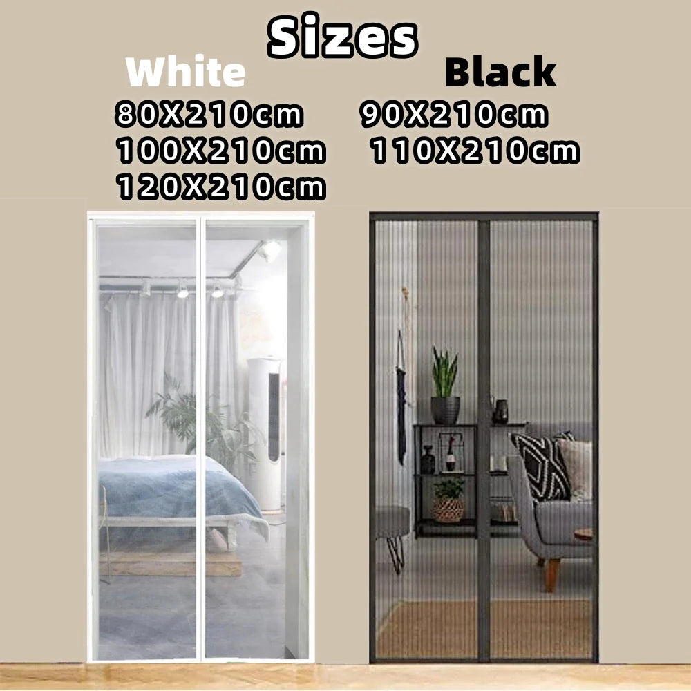 Magnetic Screen Door Curtain - Anti-Mosquito, Automatic Closing, Insect & Fly Protection