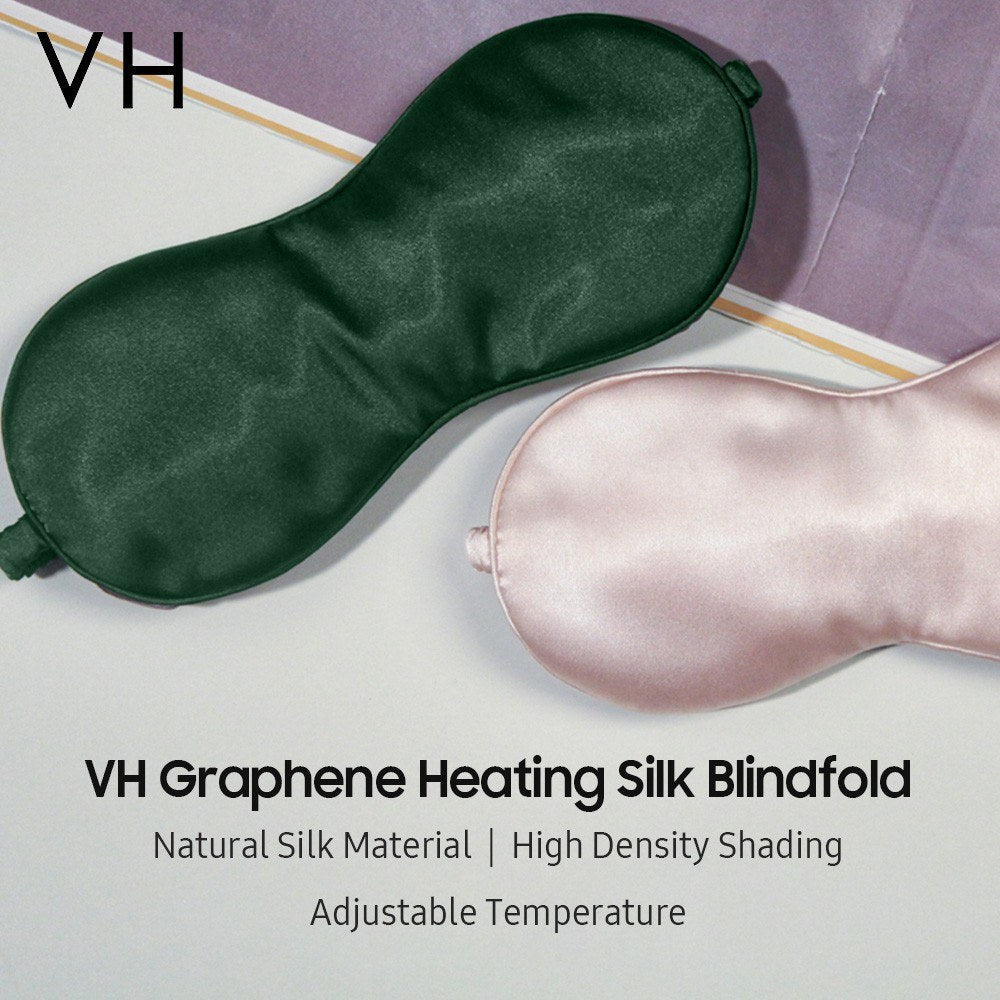 VH Graphene Heating Silk Blindfold Sleep Eye Mask High Density Shading Eye Cover Adjustable Temperature Alleviate Fatigue