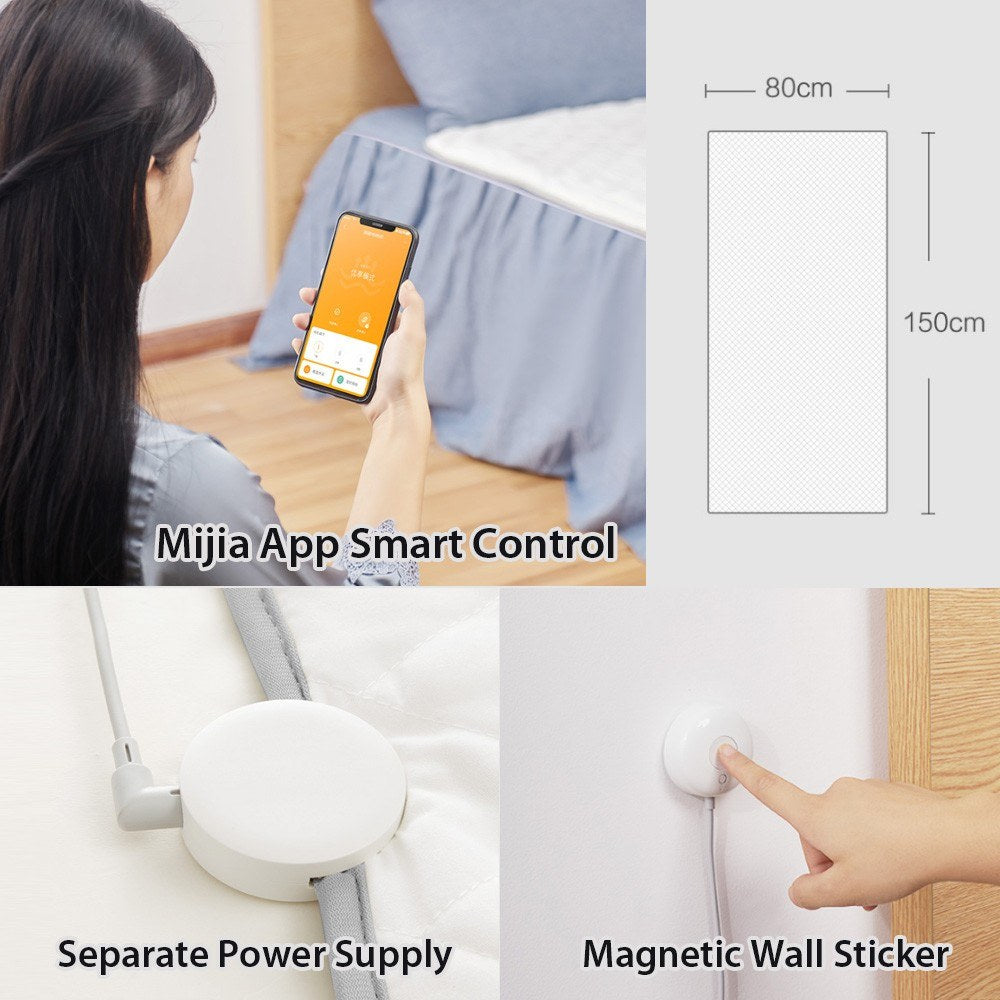 Smart Electric Blanket Heating Blanket WiFi Bed Warmer Bed Heating Machinew/21V Safe Voltage/Fast Heating/Adjustable Temperature/Mijia App Control
