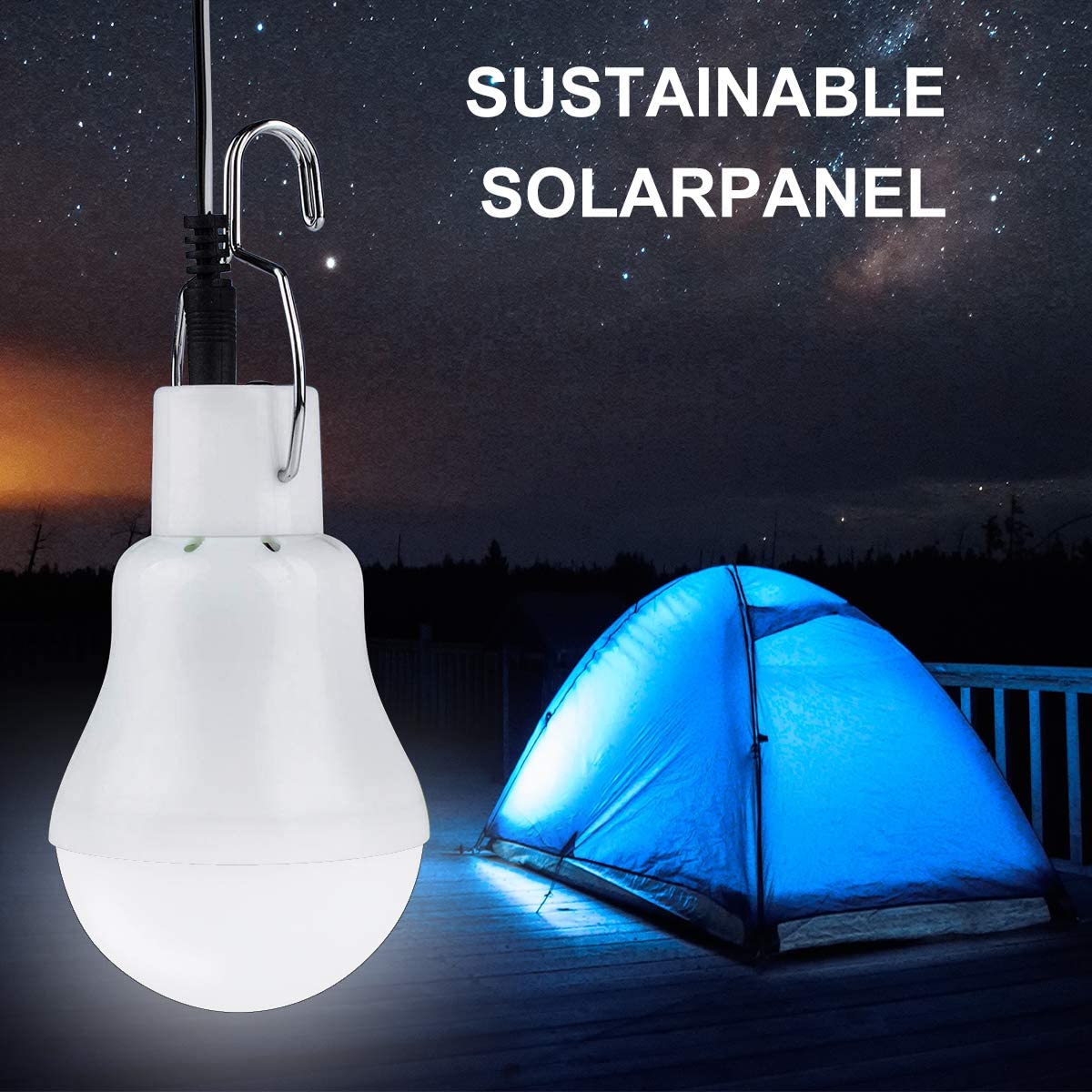 solar light 12 LED outdoor waterproof solar bulb hanging lamp courtyard garden solar led camping lights outdoors
