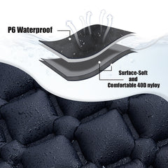 Outdoor Camping Sleeping Pad Inflatable Mattress with Pillows Ultralight Air Mat Built-in Inflator Pump Travel Hiking