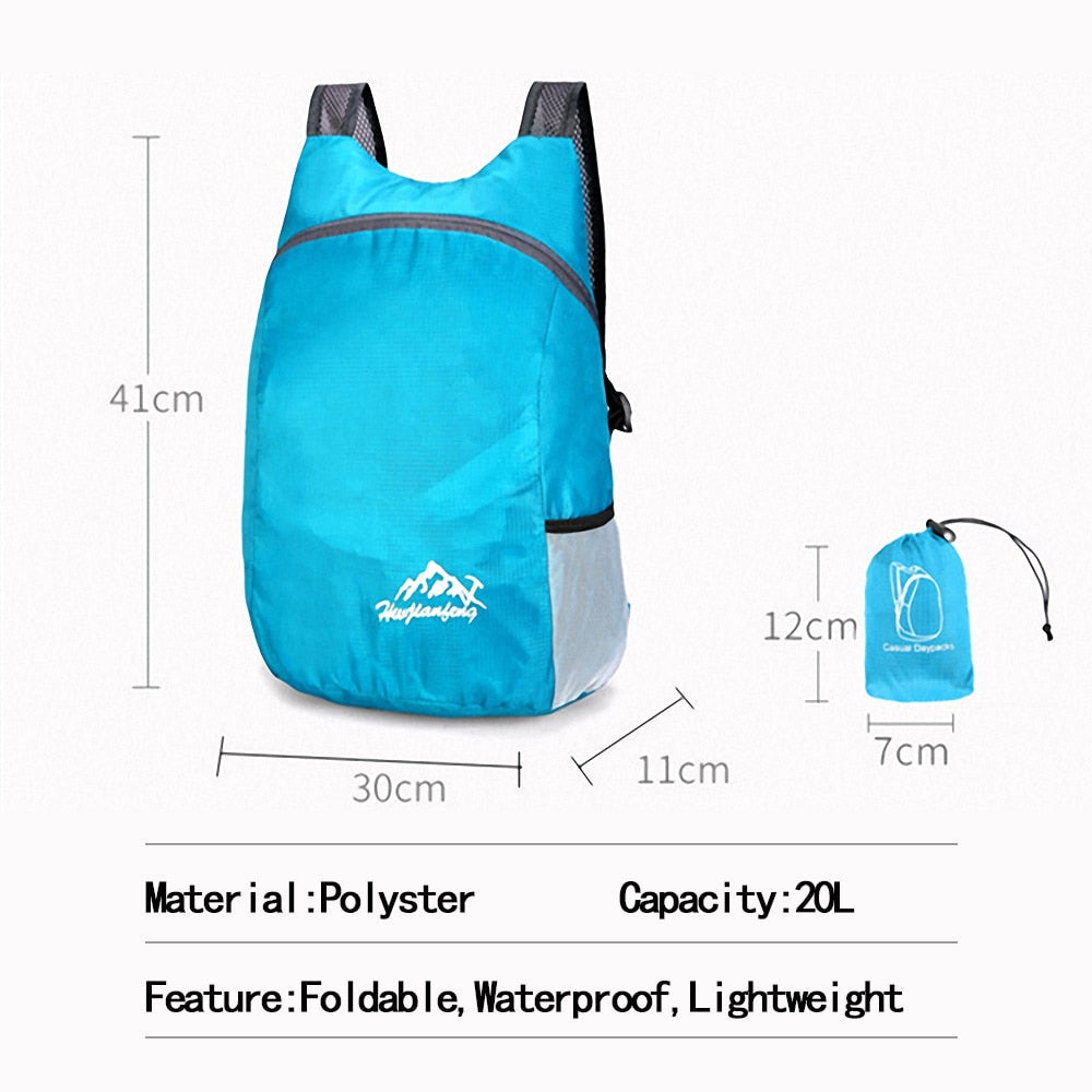 Unisex Lightweight Outdoor Backpack Waterproof Portable Foldable Outdoor Camping Hiking Travel Daypack Women Sport Bags
