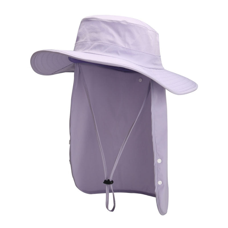 Unisex Fishing Hat Sun Visor Cap Hat Outdoor UPF 50 Sun Protection with Removable Ear Neck Flap Cover for Hiking camping cycling