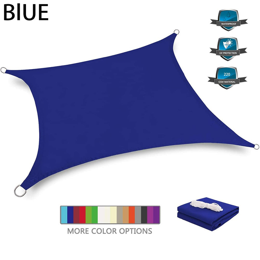 Summer outdoor waterproof and UV shade sail 300D Oxford cloth shade canvas garden terrace canopy camping sun shelter
