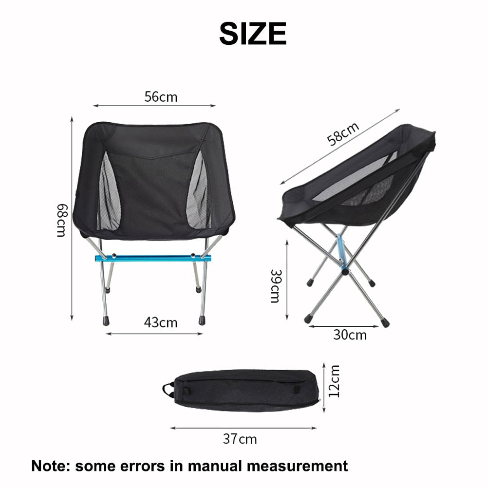 Folding Fishing Chair Portable Lightweight Picnic Beach Chairs Foldable Outdoor Backpacking Travelling Camping Equipment
