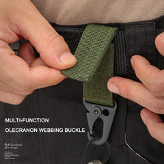 Tactical Hanging Buckle Molle Nylon Webbing Belt Triangle Buckle Outdoor Climbing Camping Tool Accessory Carabiner Keychain