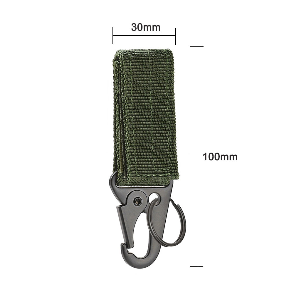 Tactical Hanging Buckle Molle Nylon Webbing Belt Triangle Buckle Outdoor Climbing Camping Tool Accessory Carabiner Keychain