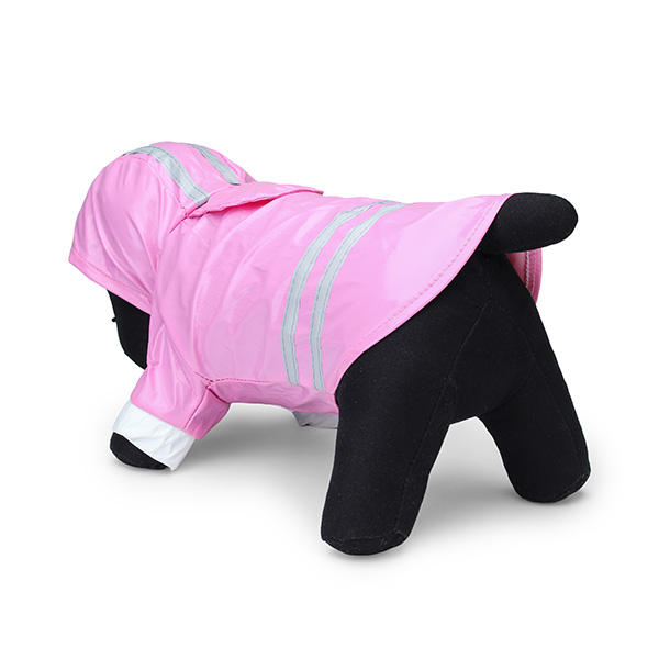 PU Leather Night Safe Reflective Effect Waterproof Pet Rain Coat