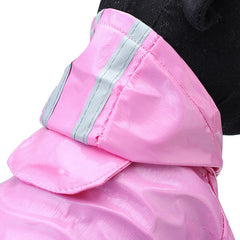 PU Leather Night Safe Reflective Effect Waterproof Pet Rain Coat