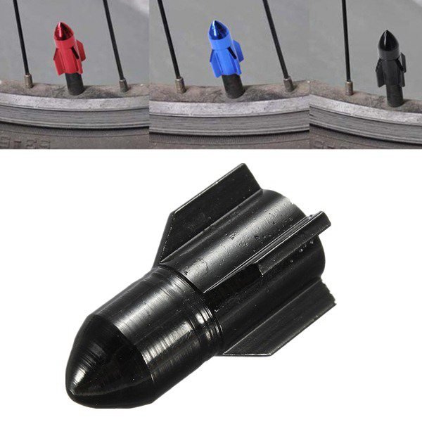 Rocket Shaped Bicycle Wheel Tire Air Valve Caps Cover