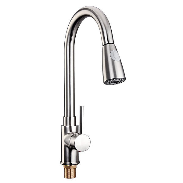 Copper Single Lever Pull Out Rinser Kitchen Mixer Tap Brushed Bathroom Sprayer Basin Sink Faucet