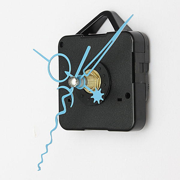 Blue Hands DIY Quartz Black Wall Clock Spindle Movement Mechanism