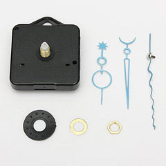 Blue Hands DIY Quartz Black Wall Clock Spindle Movement Mechanism